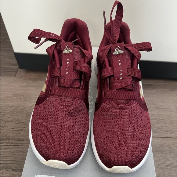 Adidas Edge Lux 5 running shoes. Maroon, white, gold. Women’s size 6 - Picture 3 of 4